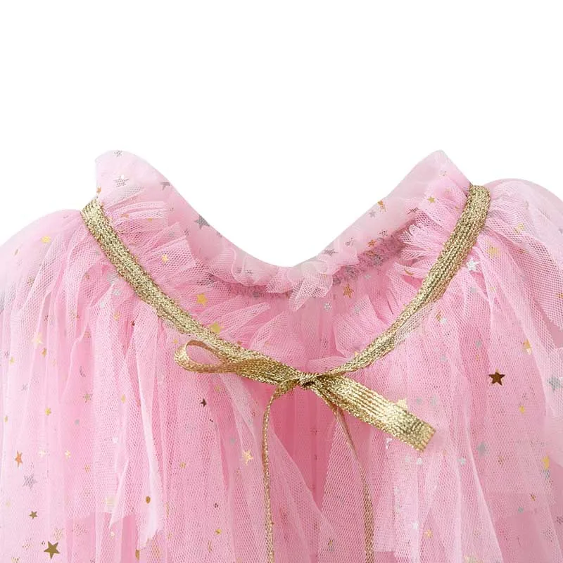 Пальто для девочек, сетчатая Мантия с блестками, фатиновая детская накидка, маскарадный костюм принцессы на день рождения для маленьких девочек