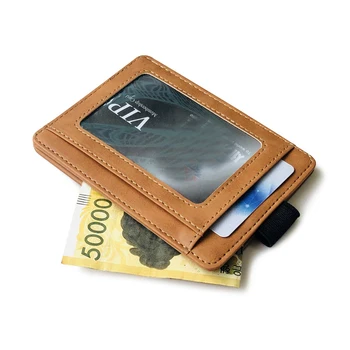

Men Card Holder PU Leather Thin Wallet New Slim Simple Bank Business ID Card Holder Wallet Case