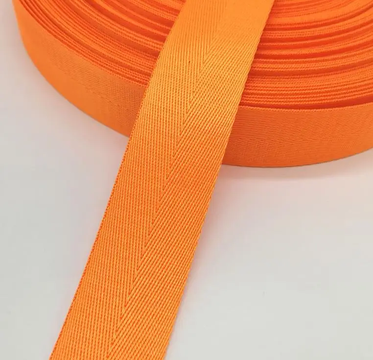 Vibrant Herringbone Pattern Nylon Webbing Strap - 5 Yards (38mm) - Blue, Yellow, Red