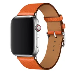 Кожаный ремешок для Apple watch 4 band 44 мм 40 мм iWatch band 38 мм 42 мм Натуральная кожа один походный Браслет Apple watch 3 2 band