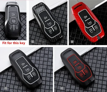 

2019 New Car Silicone &Metal Key Case Shell Pocket Chain For Ford Mustang Explorer Taurus F150 For Lincoln MKX MKZ Car-Styling