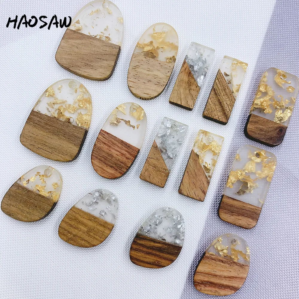 HAOSAW Choose 6 шт./лот полуполимерная древесина/Много дизайнов/Золотая Серебряная