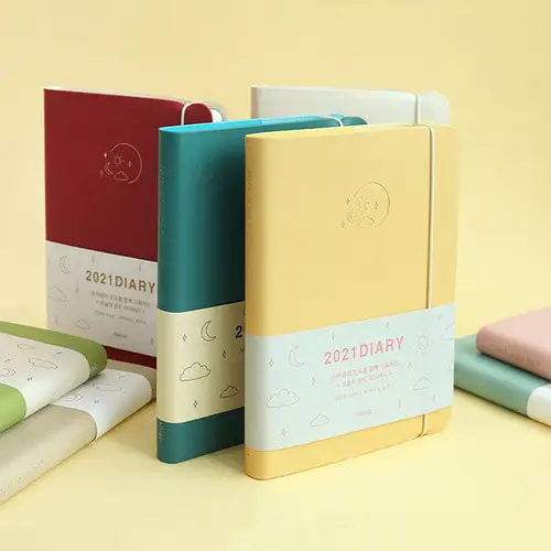 

My 2021 Band Diary Cute Pure Color Monthly Weekly Agenda Book 208P