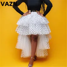 VAZN дизайн юные плиссированные белые юбки с эластичным поясом винтажные юбки средней длины для ночного клуба Офисная Женская юбка
