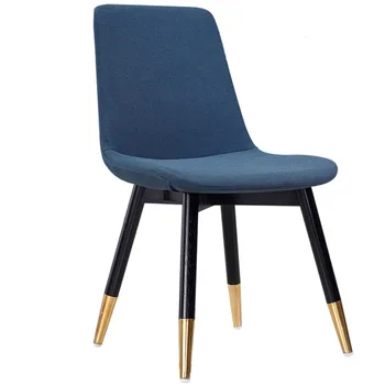 

Luxurious Small Apartment Layout Household Dining Chair Leisure Time Tea Bar Negotiate High Foot Linen Solid Wood Chair You