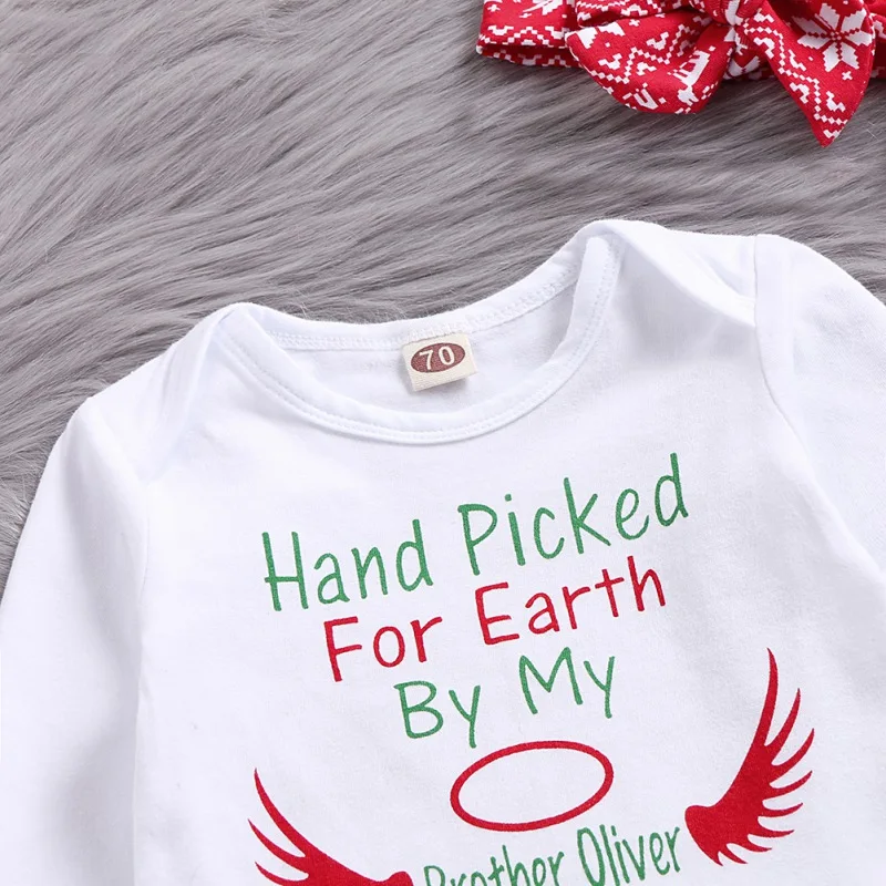 Baby Girls Romper 3PCS Newborn Baby Christmas T-Shirt Tops Romper Long Pants Outfits Clothes Set