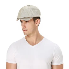 Кепка Peaked Повседневная защита от ультрафиолета хлопок лен плоский газетчик козырек наружные головные уборы