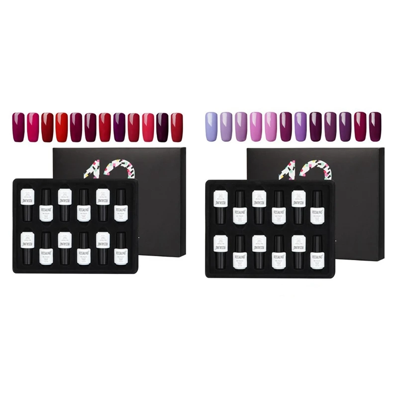 

Rosalind 24 Pcs Gel Varnish for Manicure 7Ml Acrylic Nail Polish Semi Permanent Uv Soak Off White Bottle Gel Of Nails Art , 12 P