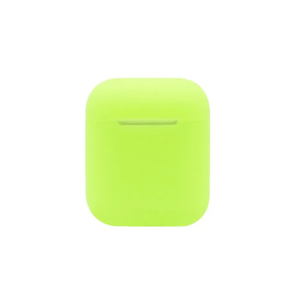 ТПУ силиконовый Bluetooth беспроводной чехол для наушников для AirPods аксессуары для кожи для Apple защитный чехол для AirPods - Цвет: fluorescent green