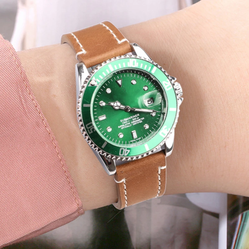 Genuine Leather Watchbands 18mm 20mm 22mm 24mm Black Dark Brown Women Men Cowhide Watch Band Strap Belt With Buckle