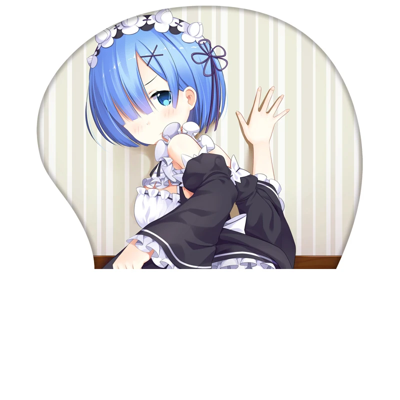 

Anime Re: Life In A Different World From Zero Rem 3D Computer Mouse Pad Cute Girl Silicone Mat Wrist Mousepad Spandex Fabric