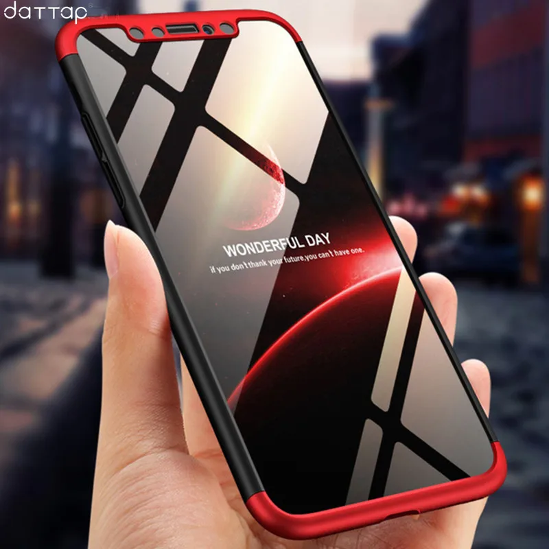 daTTap 360 Full Protection Case For iPhone XR XS Max Slim Hard PC 3 In 1 Back Cover X Phone Coque |