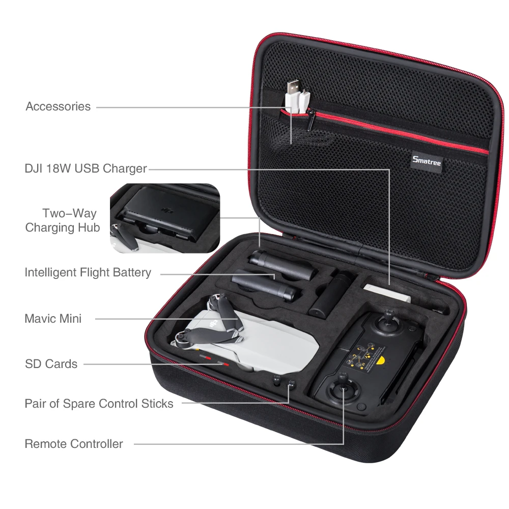 Buy Smatree Hard Carrying Case for DJI Mavic Mini Fly more combo and Accessories (Drone and Accessories Are Not Included)
