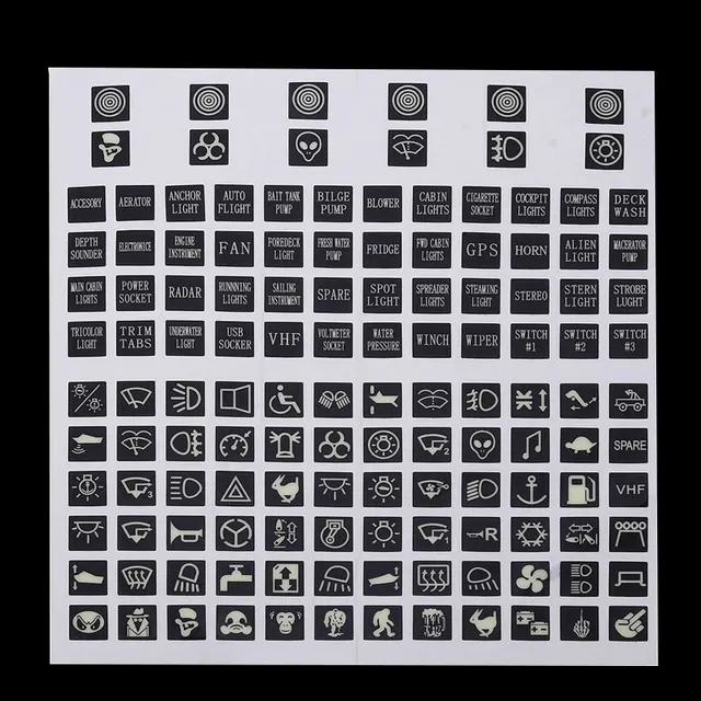 Rocker Switch Címke Matrica Áramköri Panel Fényes Autó Tengeri Csónak Teherautó Műszerkapcsoló Relék Dekorációs - Image 3