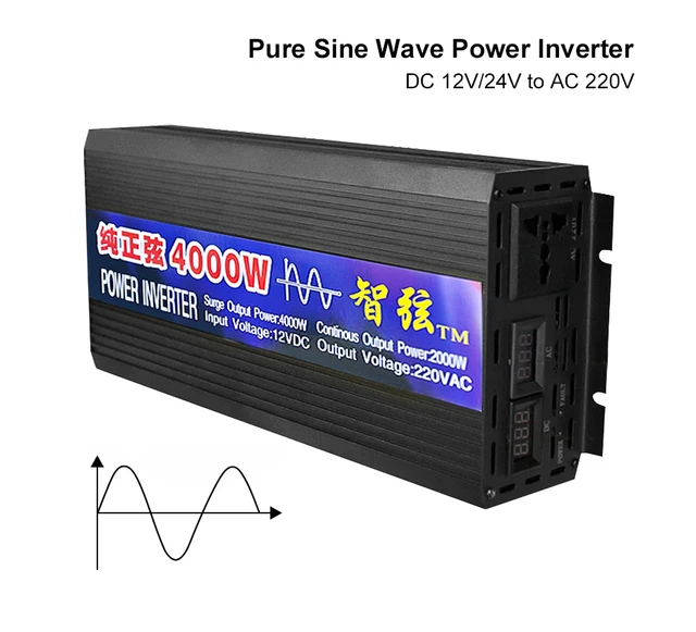 Pure Sine Wave Inverter DC 12V 24V To AC 220V Voltage Converter 2000W 3000W  4000W Power Pure Sine Wave Car Solar Energy Inverter - AliExpress