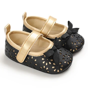

Newest Infant Sneakers Butterfly-knot Anti-Slip Leather Princess Shoes Casual Sneakers Toddler Soft Soled First Walkers 0-18M