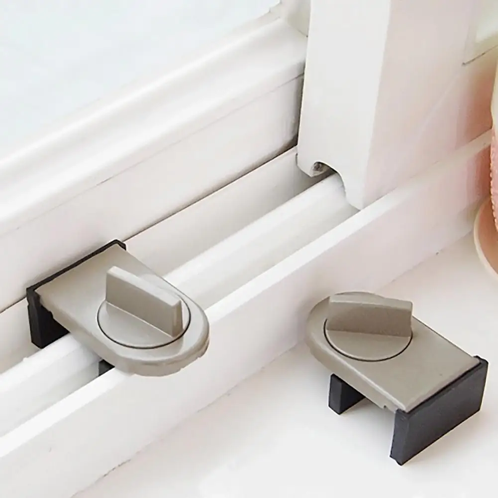 

2pcs Sliding Doors Windows Anti-theft Lock Push And Pull Plastic Steel Aluminum Window Limiters For Children Safety Protection
