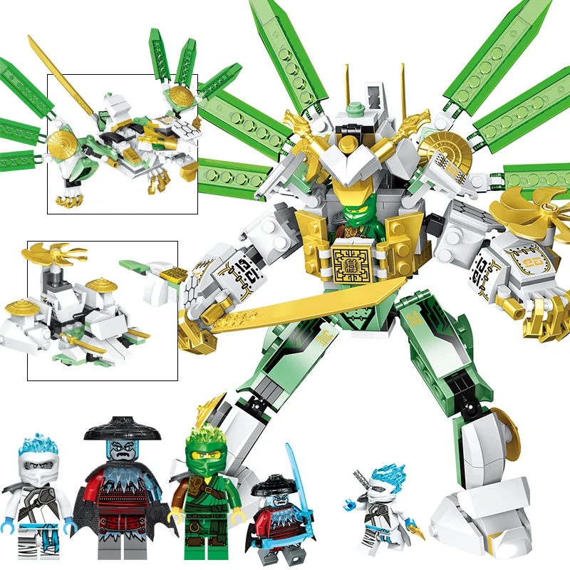 Новый Стиль 316 шт ниндзя титановый мех битва Zane's Mech-enstein Nya's Cave Совместимая