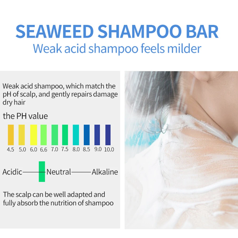 Веганские морские водоросли мытье волос головы ручной работы против перхоти естественное питание лечение путешествия Очистка Дома холодной обработки Шампунь Бар