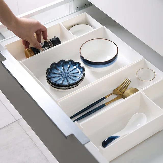 

8pcs/set Drawer Type Storage Box Tray Shallow Drawer Organizer Separate Free Combination Jewelry Small Object Makeup Storage Box
