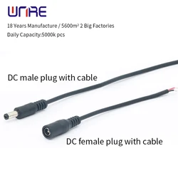 5.5x2.1 5.5*2.5mm DC Male Female Plug With Cable Wire Connector DC Power Jack Socket Adapter For 3528 5050 LED Strip Light