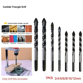 

7pcs Multifunctional Drill Bits Ceramic Glass Punching Hole Working Sets
