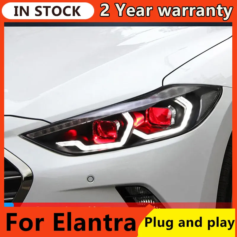 

Car Styling for Hyundai Elantra Headlights 2016-2020 New Elantra Headlight Brand Eagle Eye DRL Hid Bi Xenon Auto Accessories