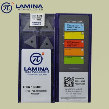 

TPUN160308 LT30, LAMINA original tungsten carbide insert use for turning tool holder boring bar cnc machine