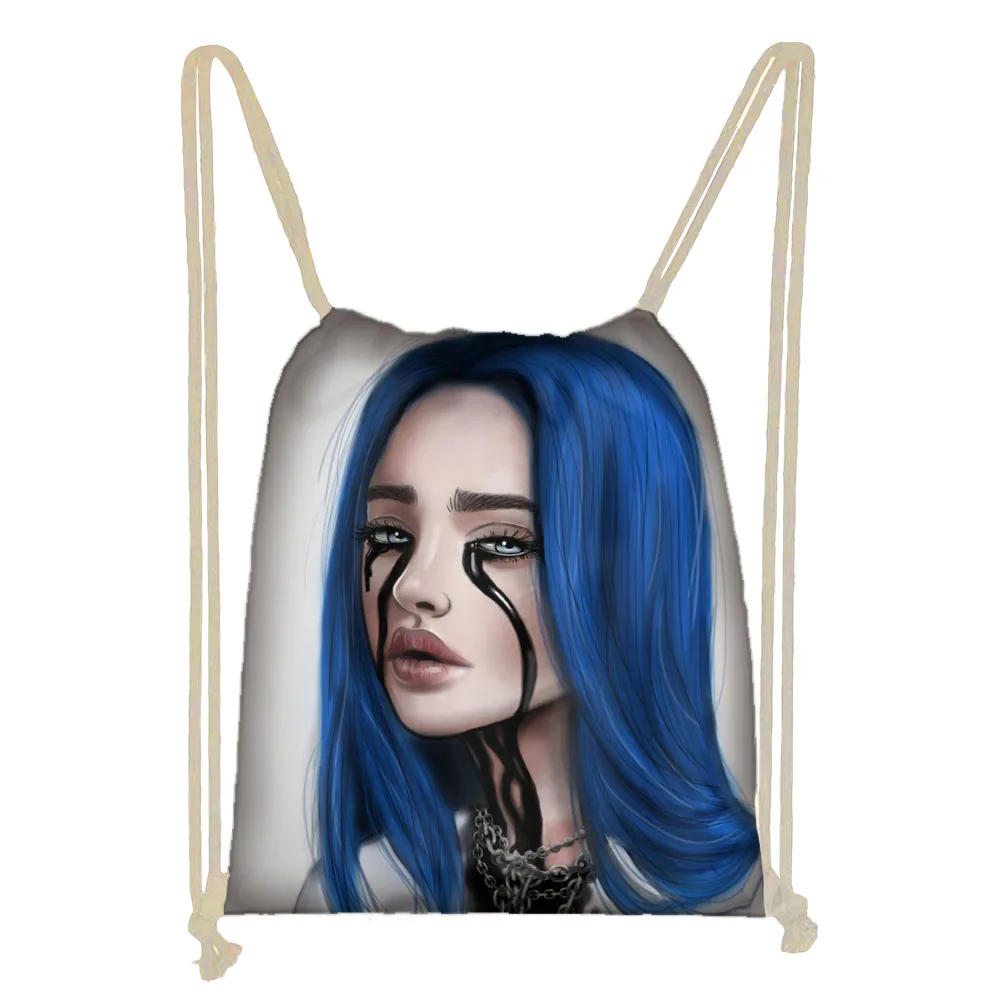 Twoheartsgirl Billie Eilish сумка на шнурке женская модная сумка для хранения рюкзак из полиэстера для подростков женские вечерние сумки для покупок - Цвет: L5550Z3