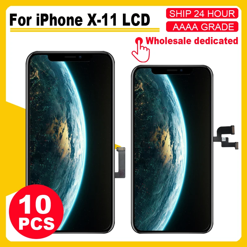 

AAA+++10pcs/lot LCD screen for iPhone X XS X XR XS max X11 display digitizer assembly with touch screen! No dead pixels + tools