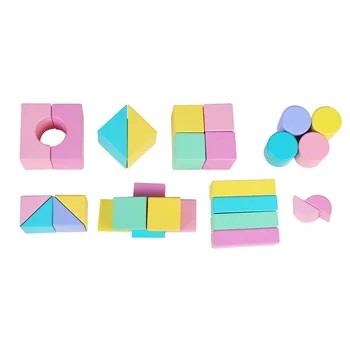 

1 Set Of Colorful Block Wooden Blocks for Children Learning Kids Playing