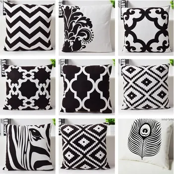 

Whtie black Chevron Zigzag Birdcage Cushion(No Pillow Inside) Super Soft Velvet pillow decorative sofa Pillow car cushion