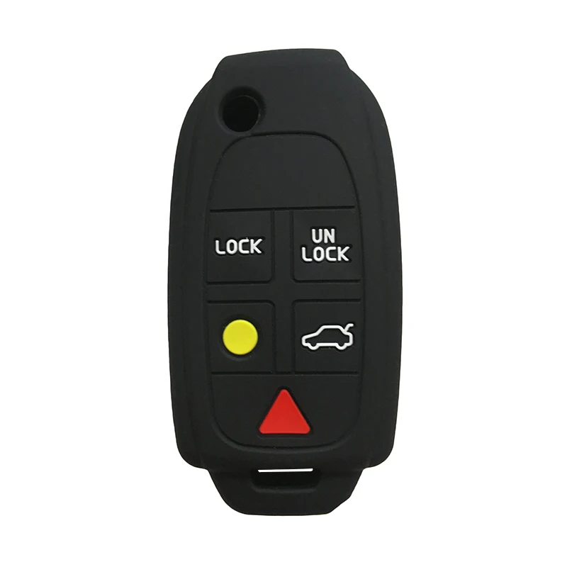Silicone for Volvo Key Cover Case for Volvo S80 S60 V70 XC70 XC90 D05 Remote Control Flip Key Car Key Cover for Alarm Starlin