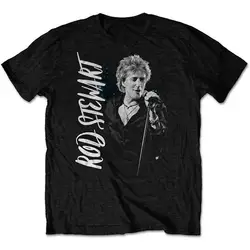 Rod Stewart Mic Stand Pose кровяные красные розы Оригинальная футболка мужская хлопковая брендовая модная футболка