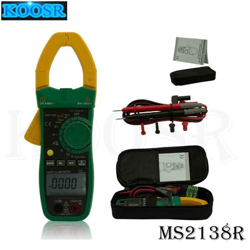 MASTECH MS2138R 4000 отсчетов цифровой AC DC клещи мультиметр Напряжение Ток Емкость тестер сопротивления