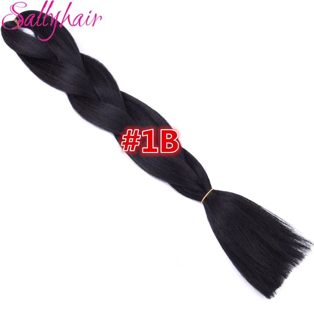 Sallyhair, 24 дюйма, Омбре, плетение волос, 2 тона, черный, винно-красный цвет, огромные косички, высокотемпературное волокно, синтетические волосы для наращивания - Цвет: #22