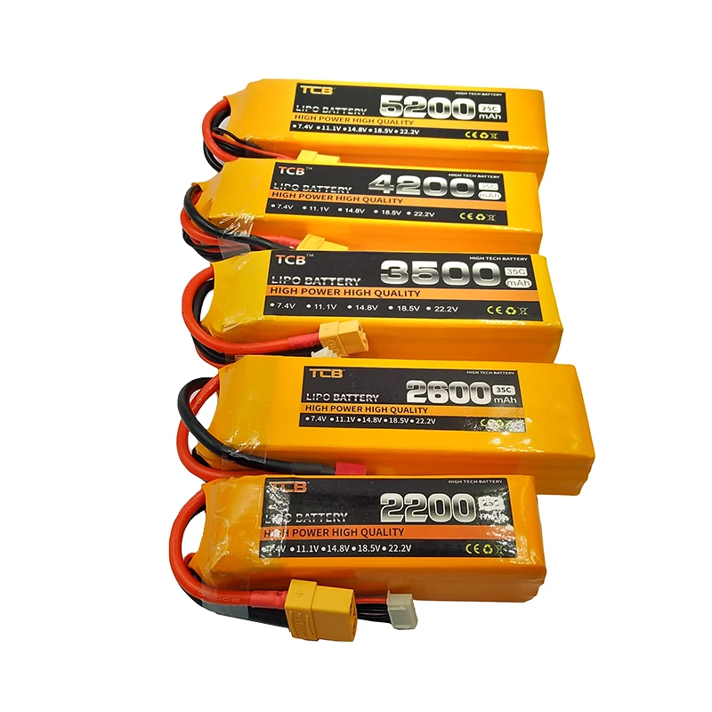 TCB RC LiPo батарея 2S 7,4 V 2200mAh 2600mAh 3500mAh 4200mAh 5200mAh 25C 35C для радиоуправляемый самолет, Квадрокоптер 2S 7,4 V игрушка на батареях LiPo