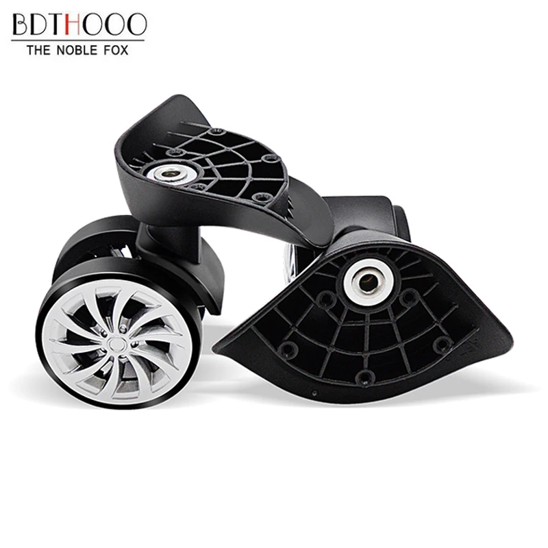 

1 Pair Swivel Universal Wheel Replacement Luggage Wheels Black Double row Wheels for suitcases A57-FSL
