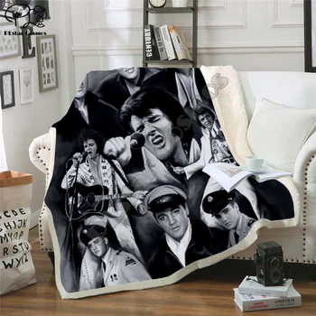 

Elvis Patched Design Blanket Plush 3d Printed for Adults Sofa Sherpa Fleece Bedspread Wrap Throw Blanket Microfiber -3