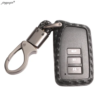 Keyforkess Car Styling Cover chiave in Silicone al carbonio per Lexus NX GS RX IS ES GX LX RC 200 250 350 LS 450H 300H custodia in fibra Fob automatica - Jingyuqin Car Styling Cover chiave in Silicone al carbonio per Lexus NX GS RX IS
