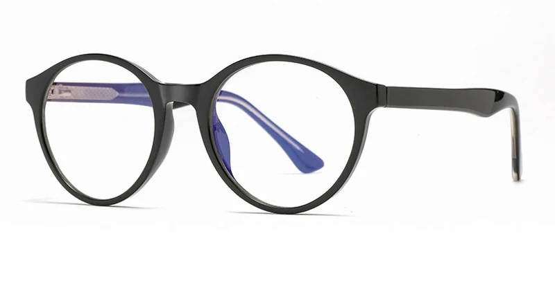 black with clear Peekaboo tr90, синий светильник, очки, круглая оправа, Ретро стиль, для женщин, мужчин, компьютер, очки для глаз, по рецепту, прозрачные, черные, мужские, подарочные товары - Цвет оправы: black with clear