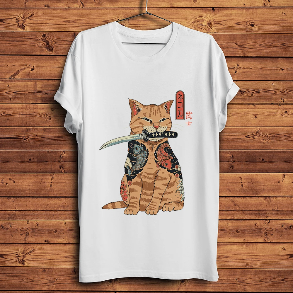 Tanio Yamaguchi tatuaż kot śmieszny t-shirt homme letnia
