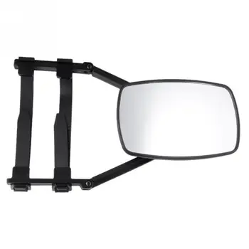 

Flat 90 Degree Rotation Car Adjustable Durable Convex PP Large Rearview Mirror Black Towing Universal Dual Glass Extension