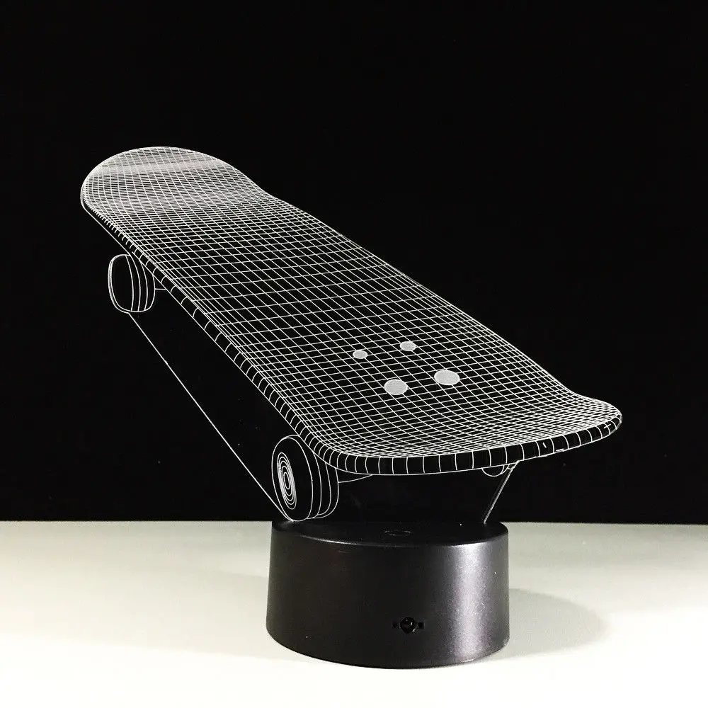 DC 3W Scooter 3D LED Illusion Nights Light 7 Colors Touch Switch Table Desk Lamp