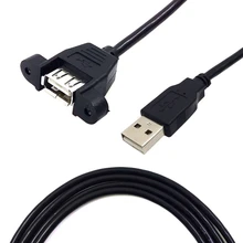 USB 2,0 папа-мама с винтовой панелью крепление из фольги+ Плетеный экранированный удлинитель USB кабель Шнур питания для ПК ноутбука удлинитель