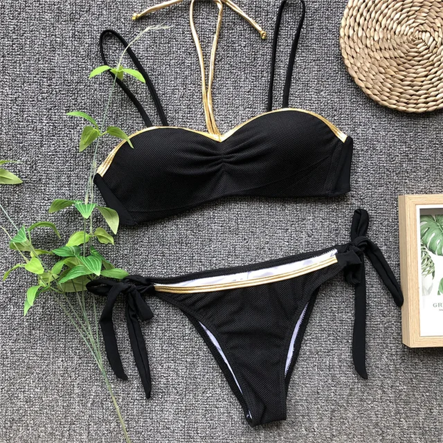 hit summer stripe bikini set