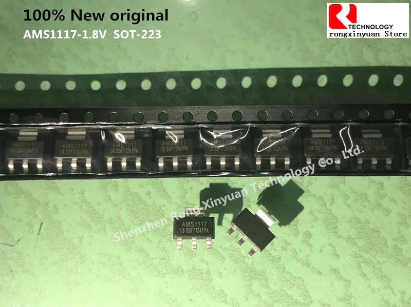 100% Новый оригинальный AMS1117-1.8V AMS1117-1.8 AMS1117 AMS1117-18 SMD СОТ-223 1A малое падение напряжения