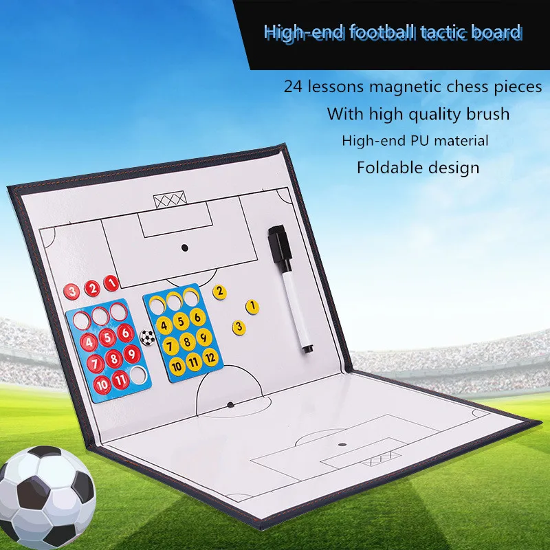 

1Pcs Magnetic Soccer Coach Board Folding Football Coaching tactics Tactical plate book set with Marker Pen Clipboard