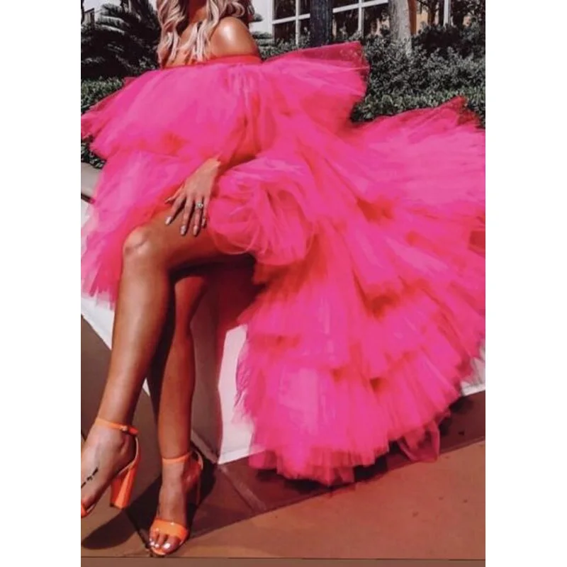 picture color Vestido de festa longo Потрясающие вечерние платья с открытыми плечами новое вечернее платье для выпускного вечера Тюлевое спереди короткое сзади длинное - Цвет: picture color