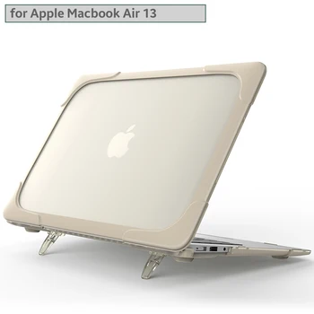 

New Foldable Stand Case For MacBook Air 13 inch Case A1932 A2179 2018/2019/2020 TPU Bumper Stand Cover Shockproof Outer Cover